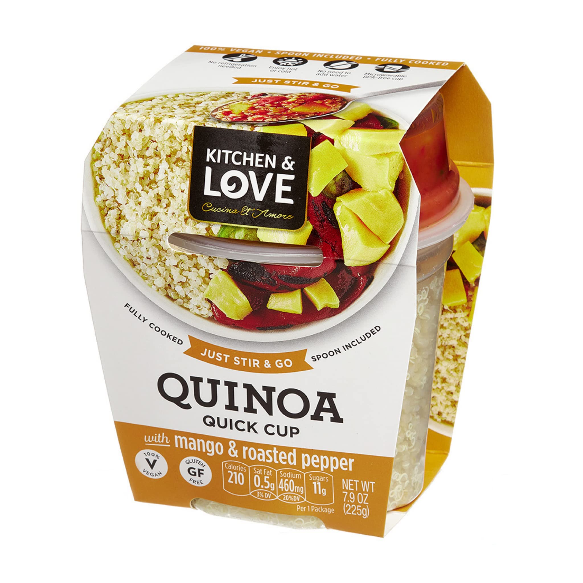Organic Quinoa Quick Cups - Mango & Roasted Peppers (6-Pack) | Healthy Microwaveable Meals | Perfect for Office Lunch, Camping & Quick Dinners