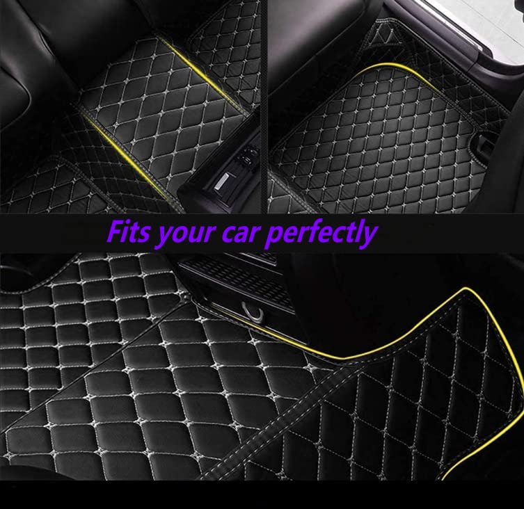 Premium Custom Car Floor Mats - Universal Fit for 95% Sedan, SUV & Coupe | All-Weather Full Coverage Protection | Non-Slip Leather Floor Liners (Green) | Perfect for Daily Commute, Road Trips & Extreme Weather Conditions
