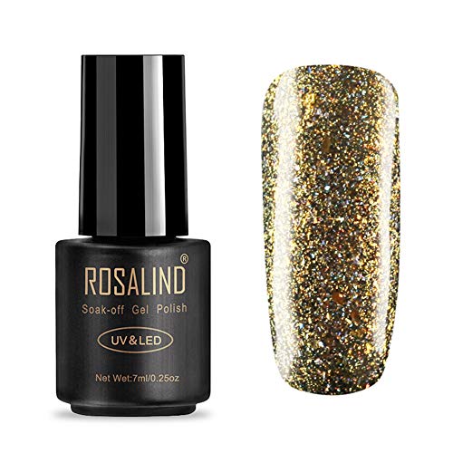Long Lasting UV LED Gel Nail Polish Kit - Fast Dry DIY Manicure Varnish with Glitter Shine, 7ml (A101) - Perfect for Home Nail Art, Salon Quality Manicures & Gift Giving