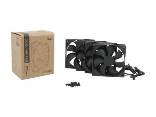 Rosewill 120mm Ultra Quiet Case Fan 4-Pack - Long Life Sleeve Bearing Computer Cooling Fan (ROCF-13001) for PC, Gaming Rig & Home Office Desktop - Perfect for Enhanced Airflow & Silent Operation