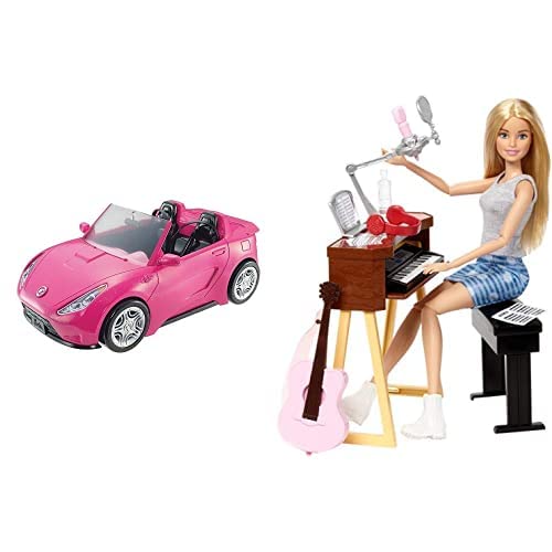 Barbie Glam Convertible Car & Barbie Musician Doll Playset - Perfect for Pretend Play, Birthday Gifts & Collectors