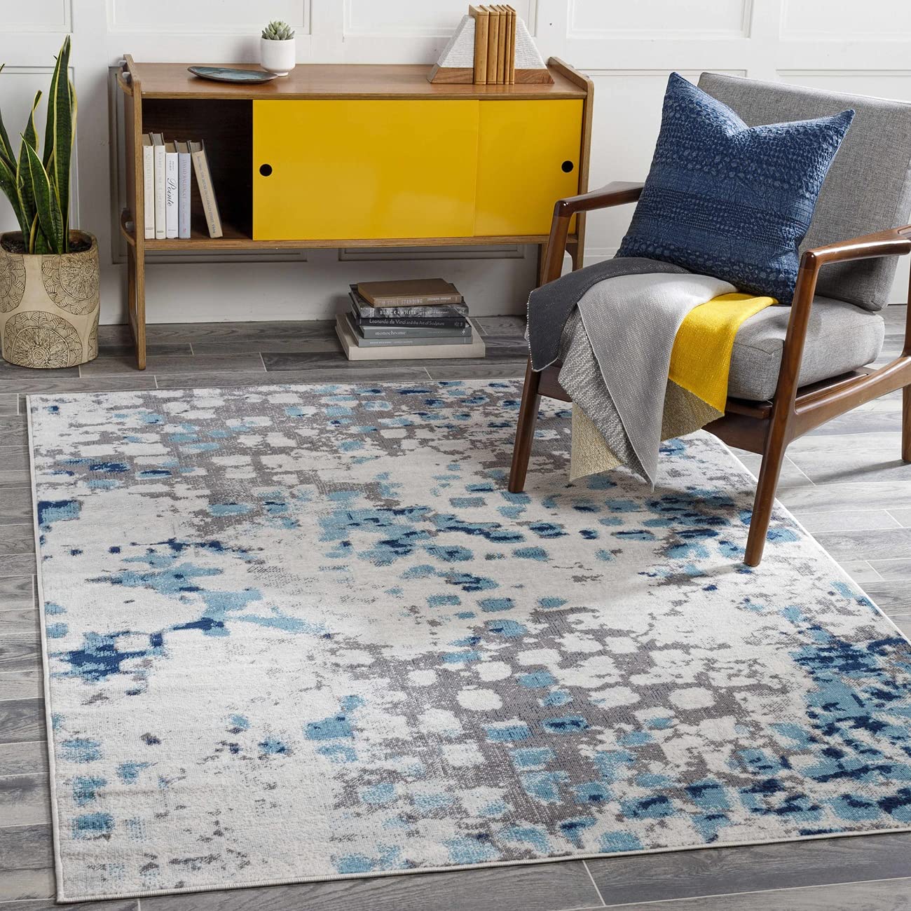 Mark&Day 9x12 Modern Light Gray Area Rug - Soft Gray/Beige/White Carpet for Living Room, Bedroom, Kitchen - Non-Slip, Stain Resistant - Perfect for Home Decor & High Traffic Areas (9' x 12'3