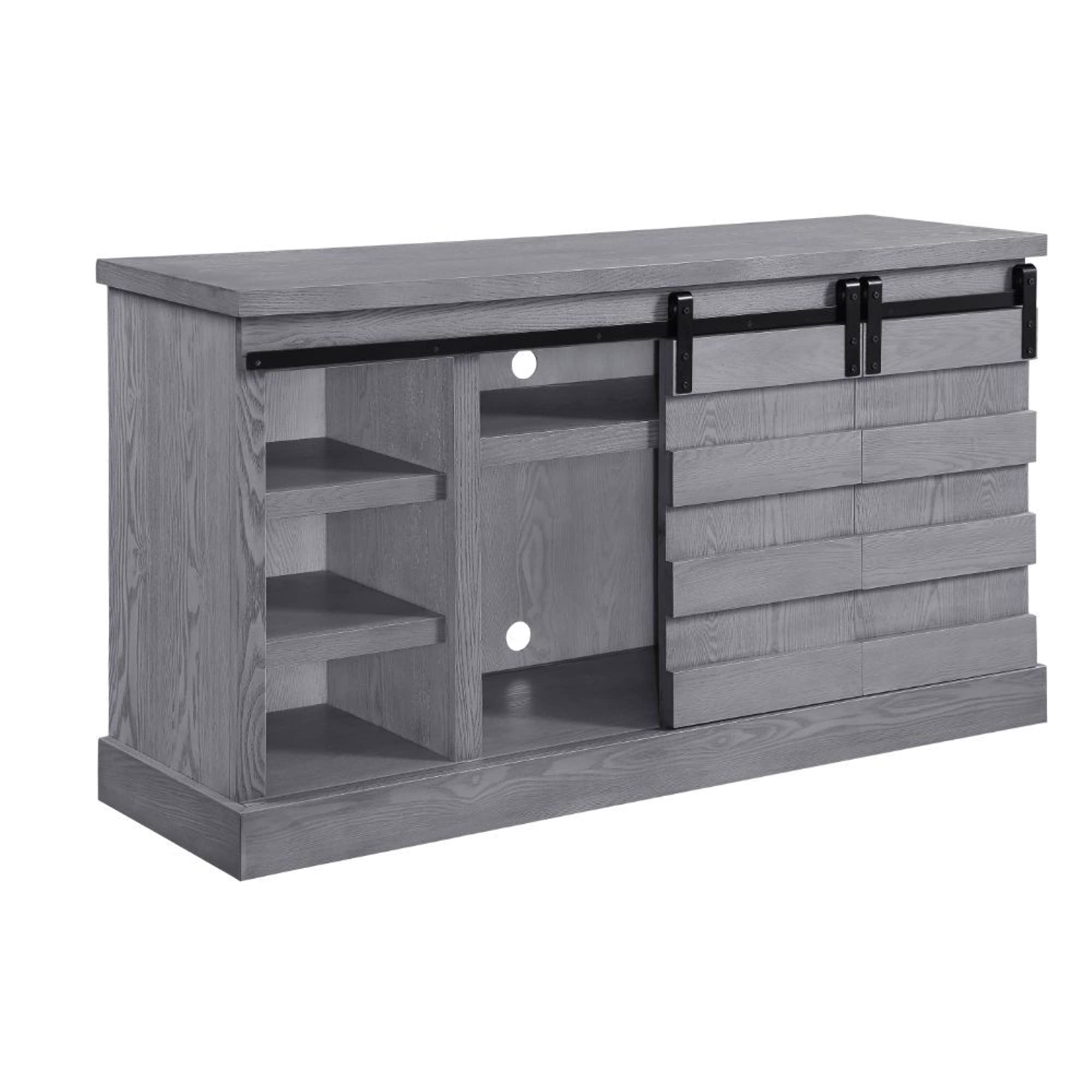 Modern TV Stand with Electric Fireplace - 60 Inch Entertainment Center for Living Room, Bedroom - Rustic Wood Design with Storage Shelves & Cabinet - Perfect for Home Theater Setup & Cozy Winter Nights