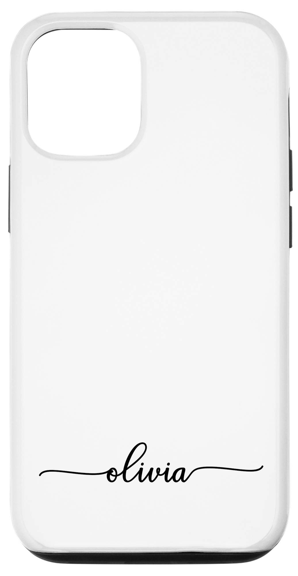 Personalized iPhone 12/12 Pro Phone Case - Custom Name Olivia Black & White Design - Perfect Gift for Birthday, Anniversary & Special Occasions - Slim Protective Cover for Everyday Use