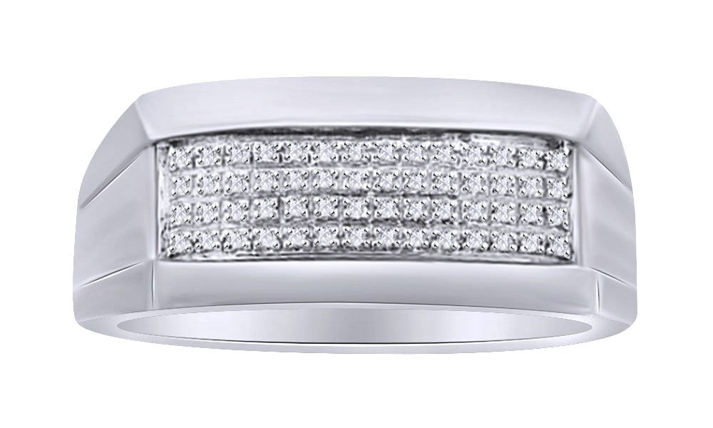 0.11 Carat Round White Natural Diamond Ring - 14k Gold Over Sterling Silver Wedding Band for Women - Perfect for Engagement, Anniversary & Everyday Wear
