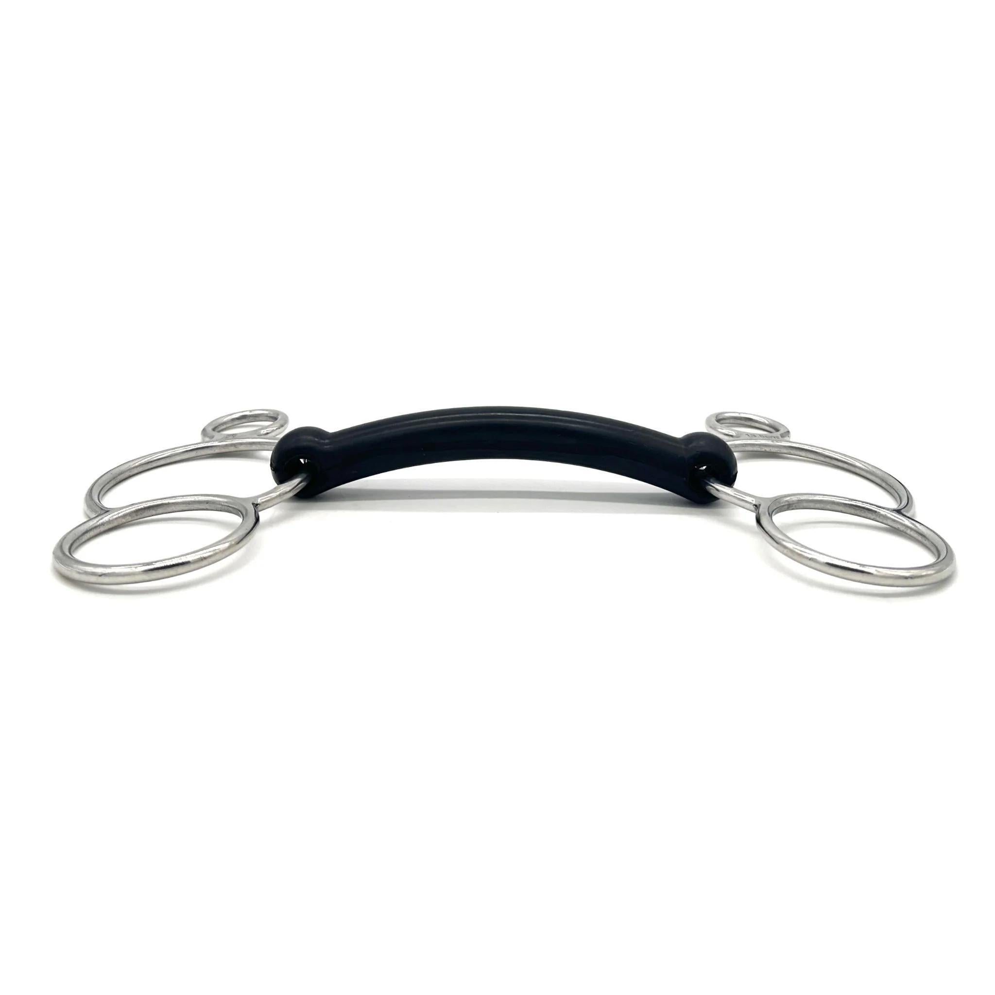 Jake Adams Hard Rubber Mullen Two Ring Bit for Horses - Durable and Comfortable Training Bit for Western Riding and Horse Training