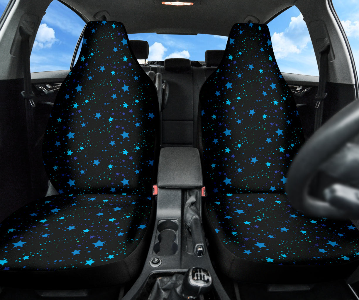 Premium Blue Stars Sky Car Seat Covers - Universal Fit for Cars, Trucks & SUVs - Comfortable & Stylish Protection for Road Trips & Daily Commutes
