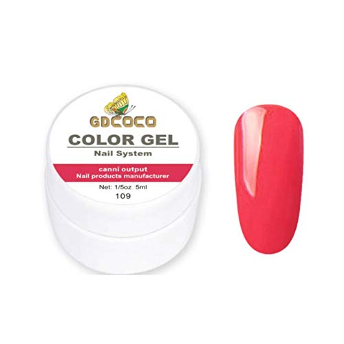 GDCOCO 5ml UV Gel Nail Polish - Soak Off LED Nail Art Pure Color Gel Paint for Manicures & Pedicures - Perfect for Salon, Home Use & DIY Nail Designs (GD-CG-5ml-109)