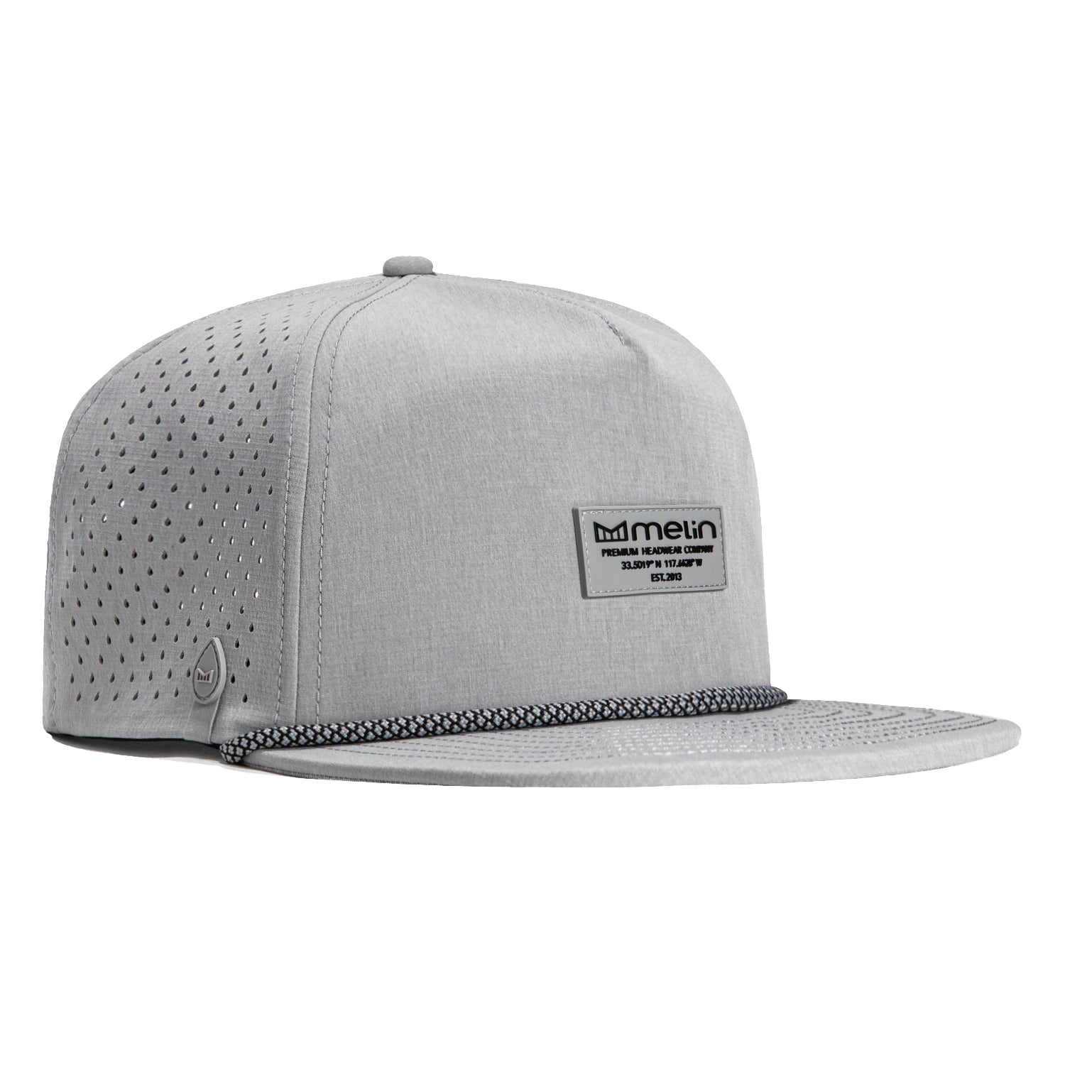 Melin Coronado Brick Hydro Snapback Hat - Heather Gray Adjustable Baseball Cap for Men & Women - Perfect for Outdoor Sports, Casual Wear & Sun Protection
