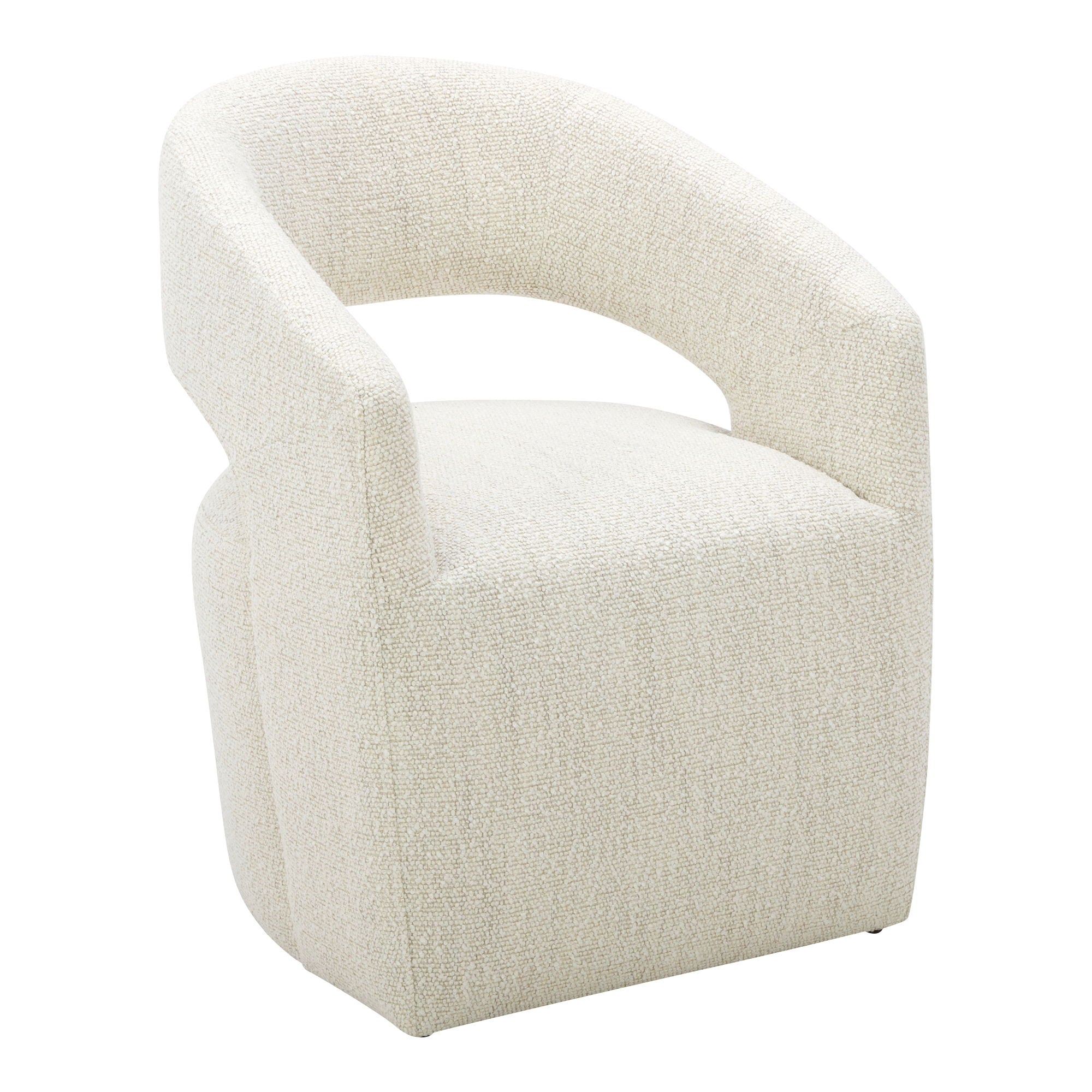 Barrow Performance Fabric Rolling Dining Chair - Beige - Comfortable & Durable Office & Home Dining Room Chair for Kitchen, Restaurant, or Conference Room Use
