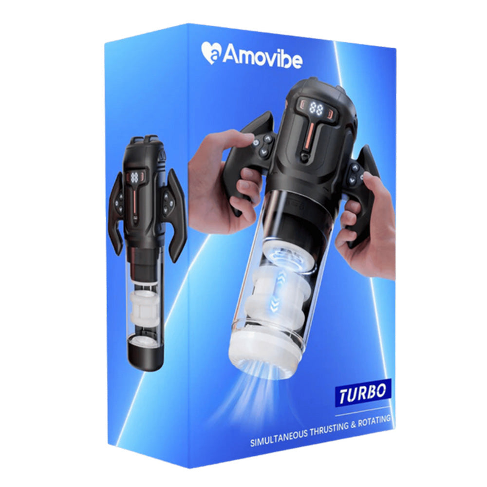 Amovibe Turbo Automatic Thrusting & Rotating Male Masturbator - Hands-Free Adult Toy for Solo Pleasure & Stress Relief