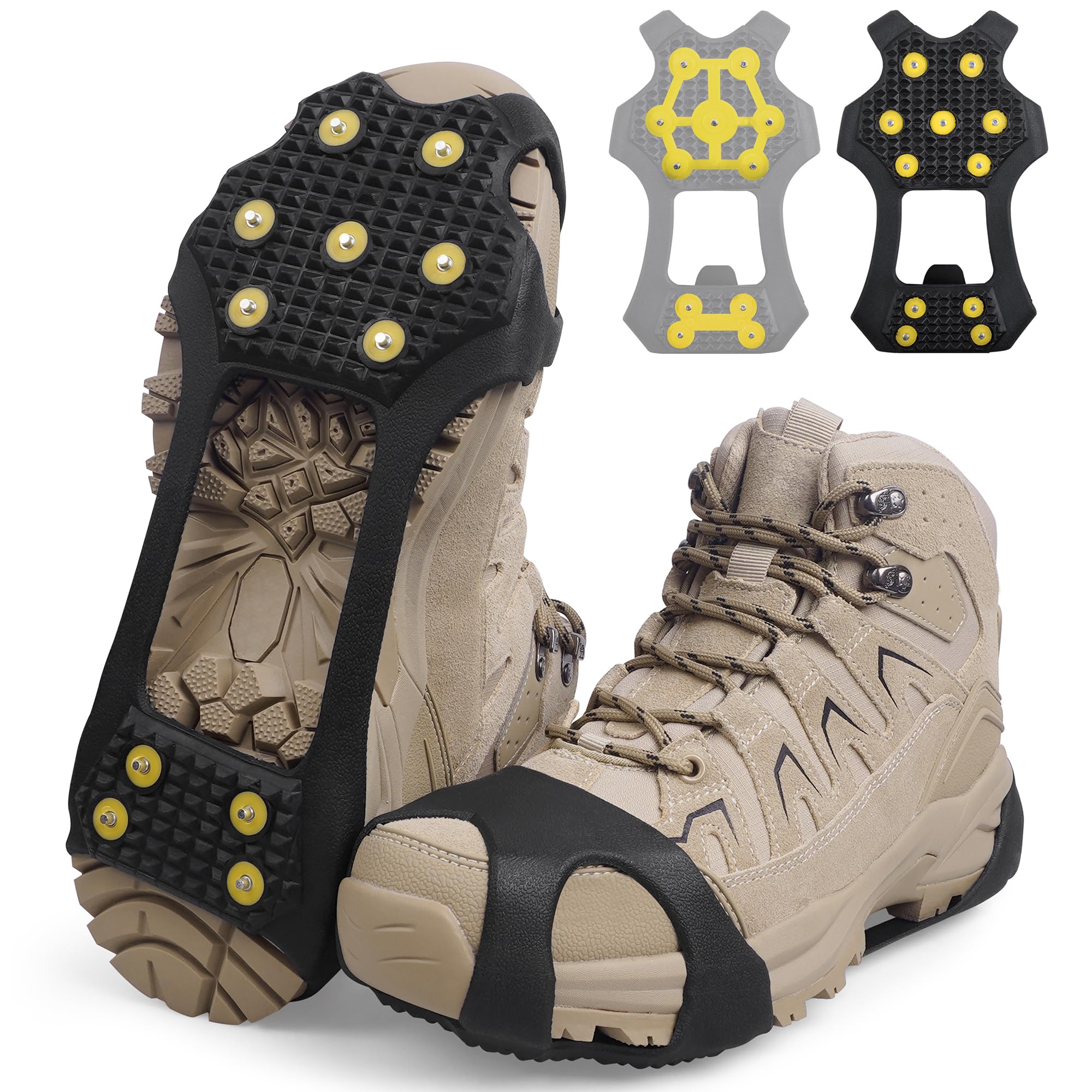 11-Stud Ice Cleats for Shoes & Boots - Anti-Slip Snow Traction Crampons for Men & Women | Perfect for Winter Hiking, Dog Walking & Icy Commutes