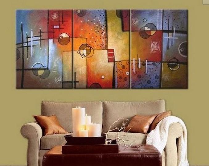 Large Abstract Oil Painting Set - 3 Piece Modern Wall Art for Living Room Decor | Handmade Canvas Artwork for Home & Office Interior Design