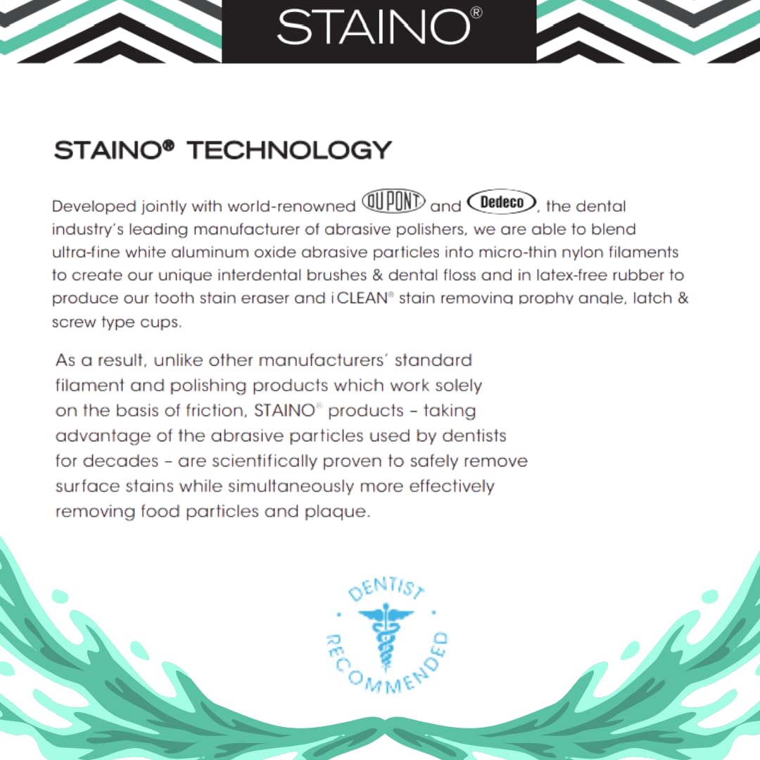 Staino Py·Co·Twin Dual Ended Interdental Brush with Extended Handle - Oral Care Dental Tools for Teeth Cleaning (Tapered Brush, Jumbo Size, 72-Pack) - Perfect for Travel, Braces & Gum Health