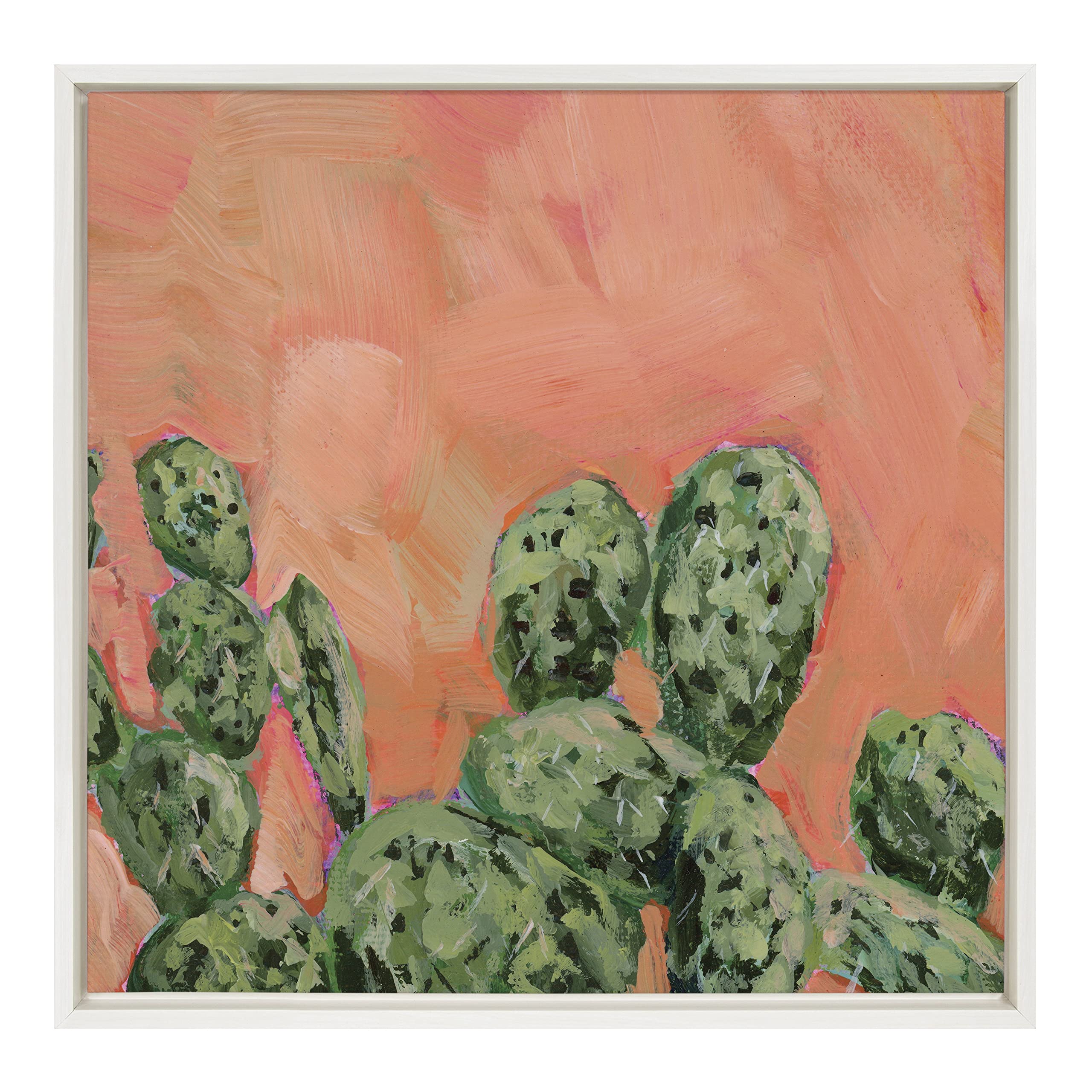Emily Kenney Framed Canvas Wall Art - 22x22 Inch Colorful Southwest Cactus Painting, Modern Home Decor for Living Room, Bedroom & Office | Kate and Laurel Sylvie Collection