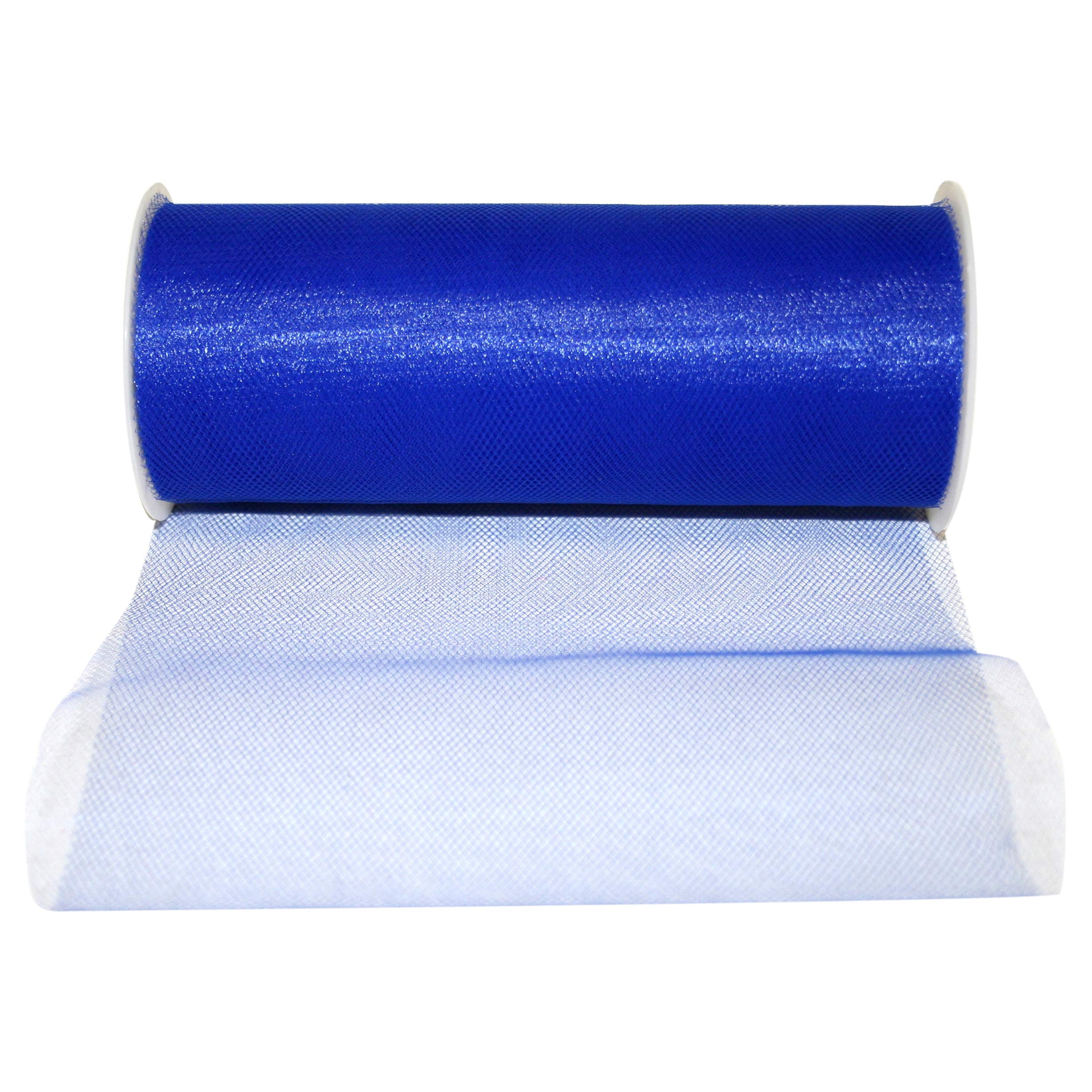 Reliant Ribbon Tulle Standard Ribbon - 6 Inch x 25 Yards, Royal Blue - Perfect for Gift Wrapping, Wedding Decorations, Party Favors & DIY Crafts