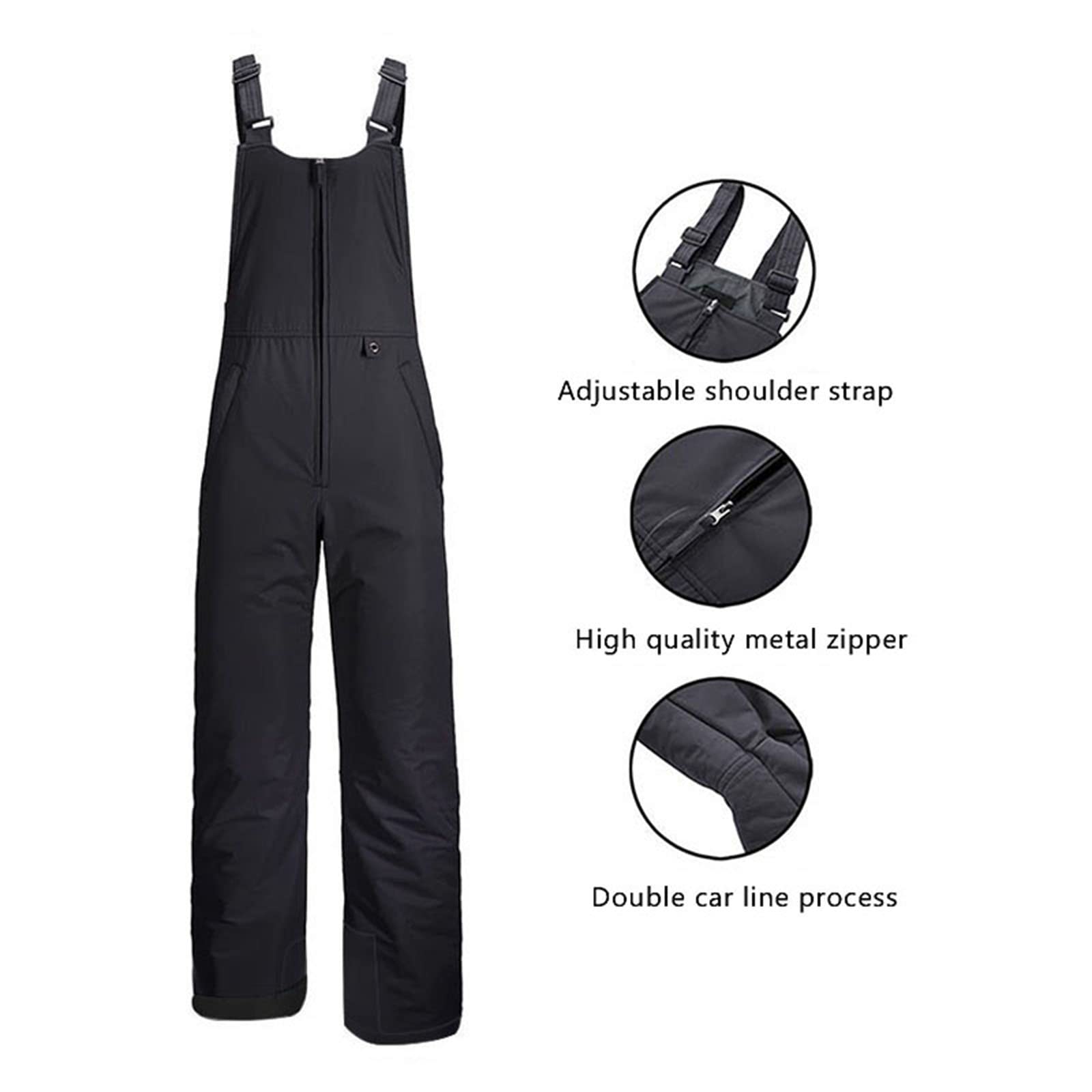 Lisenrain Women's Waterproof Insulated Snow Bib Overalls - Adjustable Strap Winter Snowboard Pants with Pockets | Skiing, Snowboarding & Cold Weather Outdoor Activities