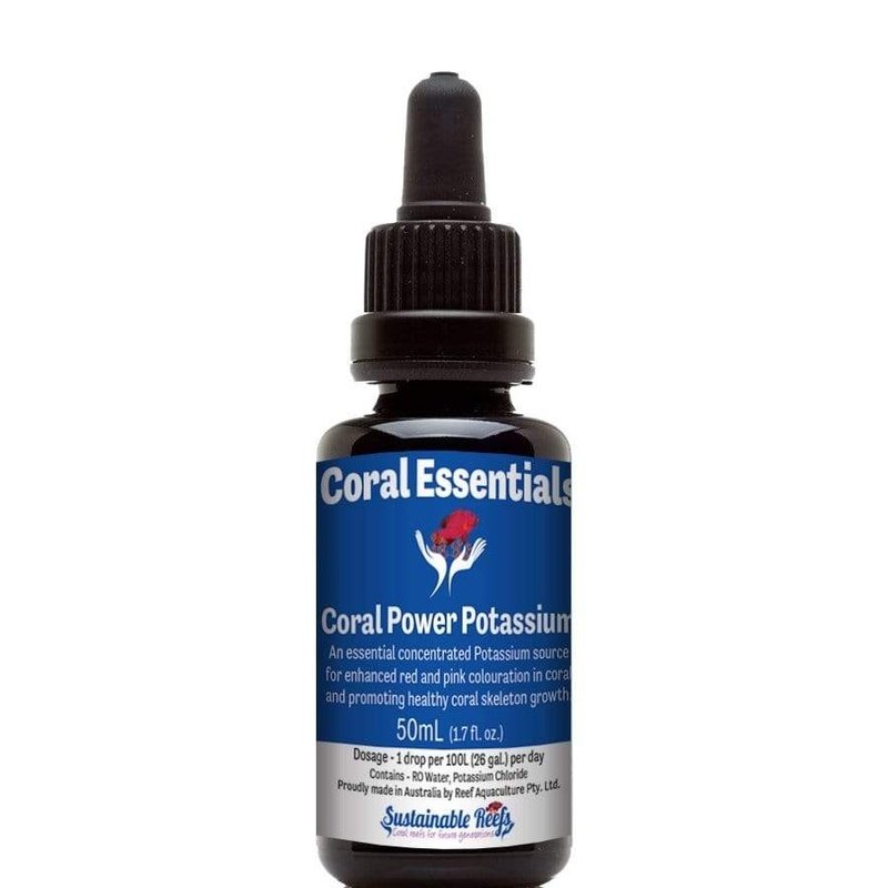 Coral Essentials Coral Power Potassium 50mL - Premium Coral Supplement for Saltwater Aquariums | Enhances Coral Growth & Coloration | Ideal for Reef Tanks & Marine Aquariums