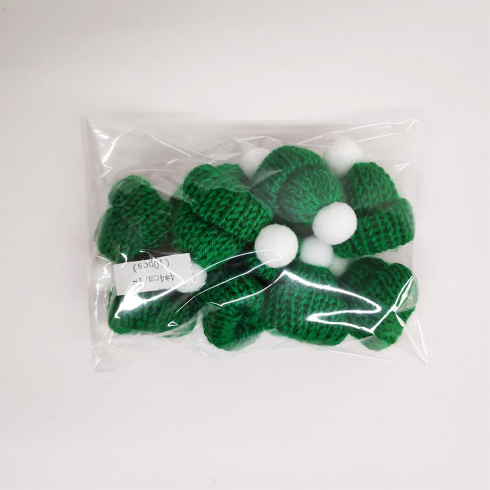 Amosfun 10pcs Mini Christmas Knit Hats - Tiny Doll Hats & Wine Bottle Toppers - DIY Holiday Crafts for Christmas Tree Ornaments, Doll Accessories, and Party Decorations (Perfect for Festive Home Decor, Gift Wrapping, and Holiday DIY Projects)