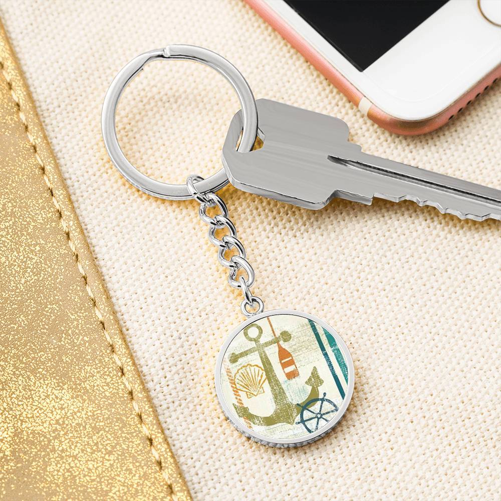Stylish Beach Anchor Keychain - Durable Nautical Themed Keyring for Boats, Beach Trips & Summer Adventures