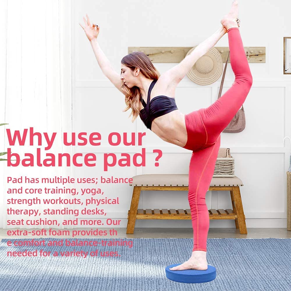 Non-Slip Foam Balance Pad - Stability Trainer Mat for Dance, Pilates, Yoga & Fitness - Knee Cushion for Home Gym, Physical Therapy & Rehabilitation Exercises
