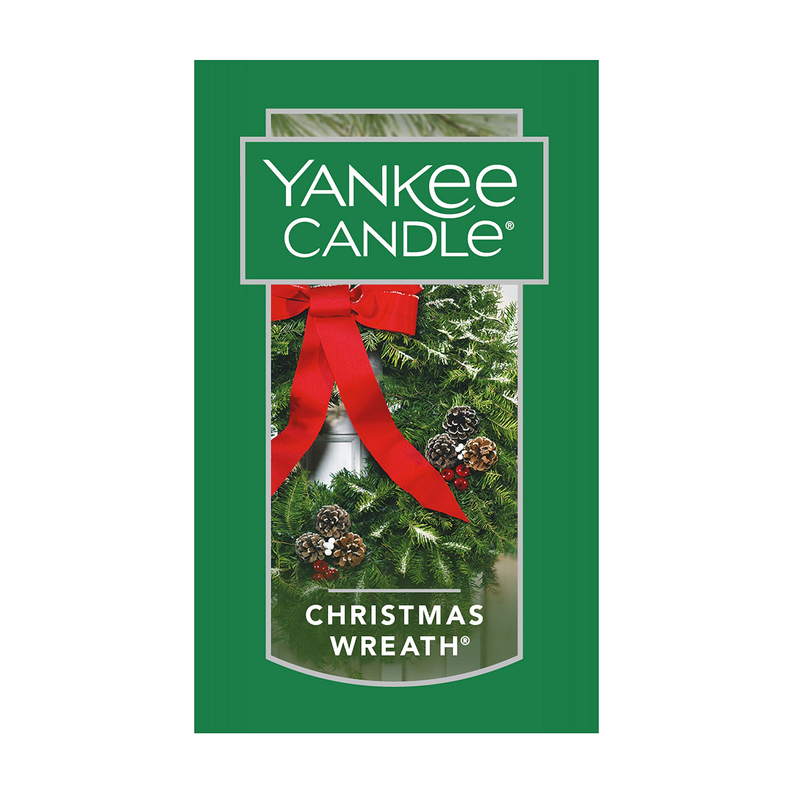 Yankee Candle Christmas Wreath Scented Large Jar Candle - 22oz Single Wick, 110+ Hours Burn Time - Perfect for Holiday Decor, Cozy Home Ambience & Gift Giving