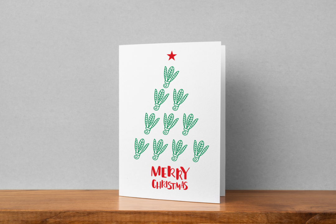 Yumo Tree Christmas Badminton Greeting Card - Festive Holiday Greetings for Friends & Family | Perfect for Christmas Wishes, Holiday Cards & Seasonal Decorations