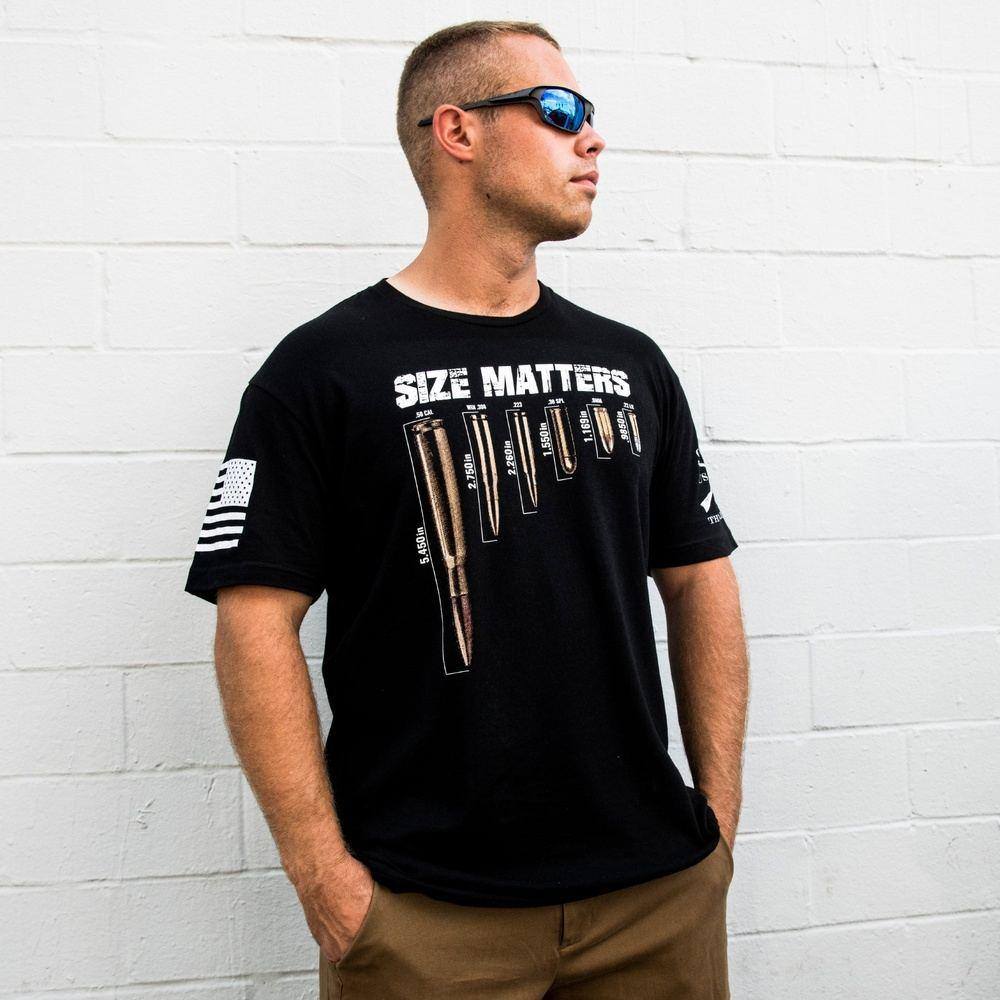 Size Matters T-Shirt for Men & Women - Comfortable Black Cotton Tee - Perfect for Casual Wear, Gym, and Everyday Outfits