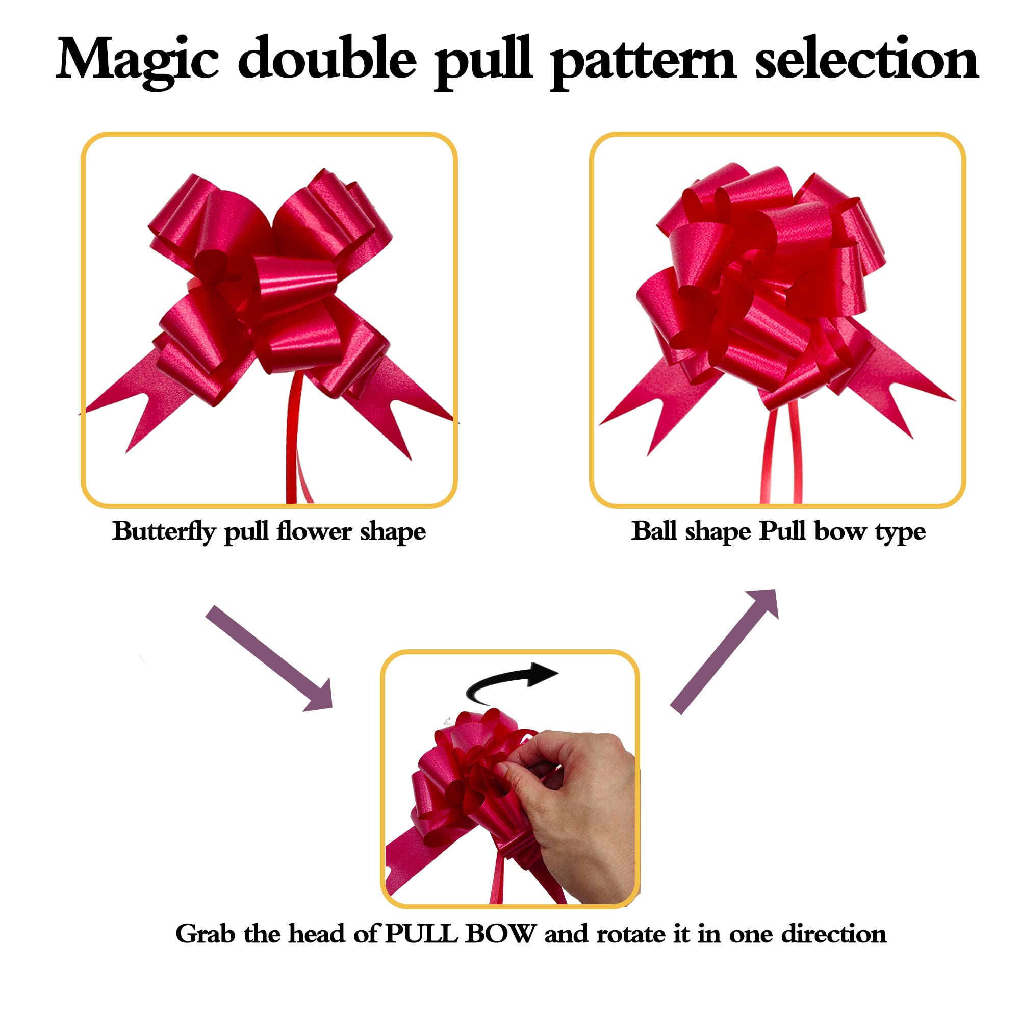 10-Piece 4.7-Inch Pull Bows for Gift Wrapping - Premium Self-Adhesive Ribbon Bows for Gift Boxes, Baskets, Birthdays, Weddings & Holidays - Perfect for Christmas, Valentine's Day, Easter & Party Decorations