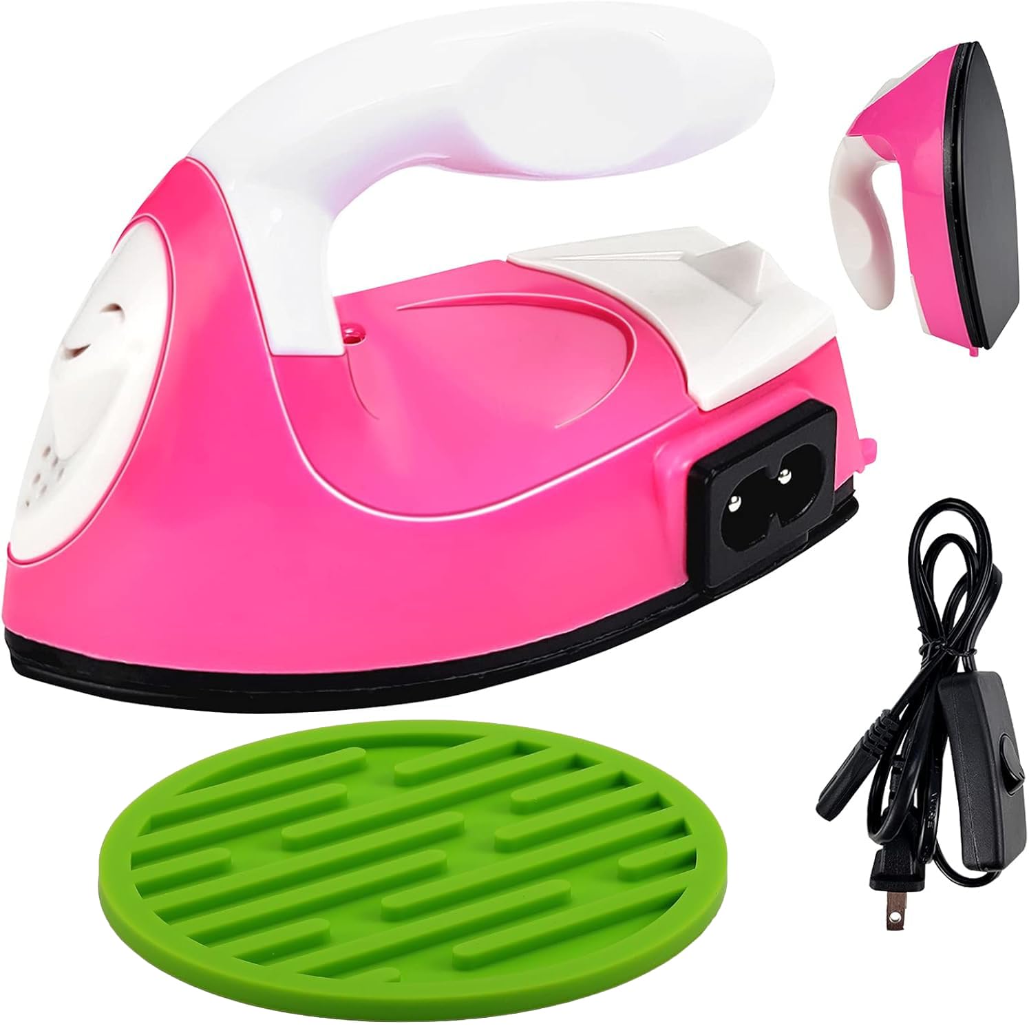 Mini Heat Press Machine for Clothes, Shoes, Bags & Hats - Portable Electric Iron with Silicone Pad for Heat Transfer - Rose Red - Perfect for DIY Crafts, T-Shirt Printing & Small Fabric Projects