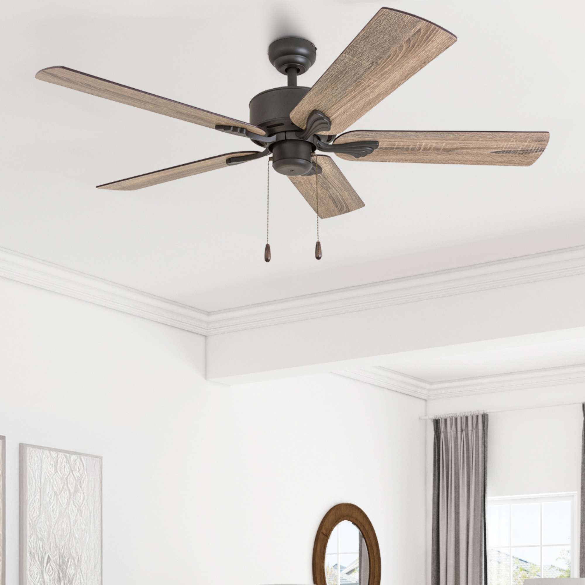 52 Inch Glencrest Bronze Ceiling Fan with Remote Control - Perfect for Living Room, Bedroom & Outdoor Patio Cooling