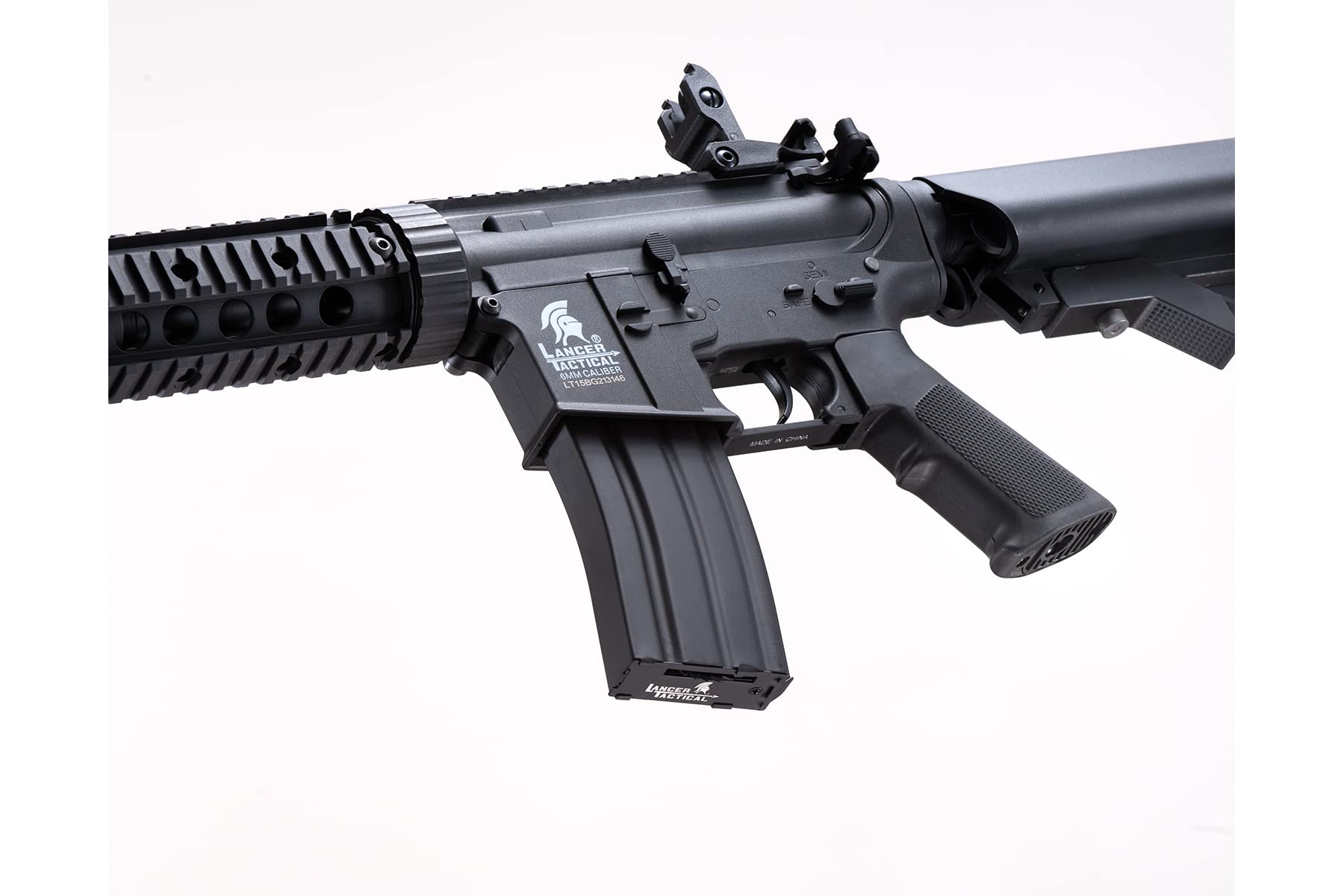 Lancer Tactical Gen 2 M4 Airsoft Rifle - Low FPS Electric AEG with 0.20g BBs, Battery & Charger | Full/Semi Auto Polymer Body | Perfect for Beginners, Target Practice & Airsoft Games (Black)