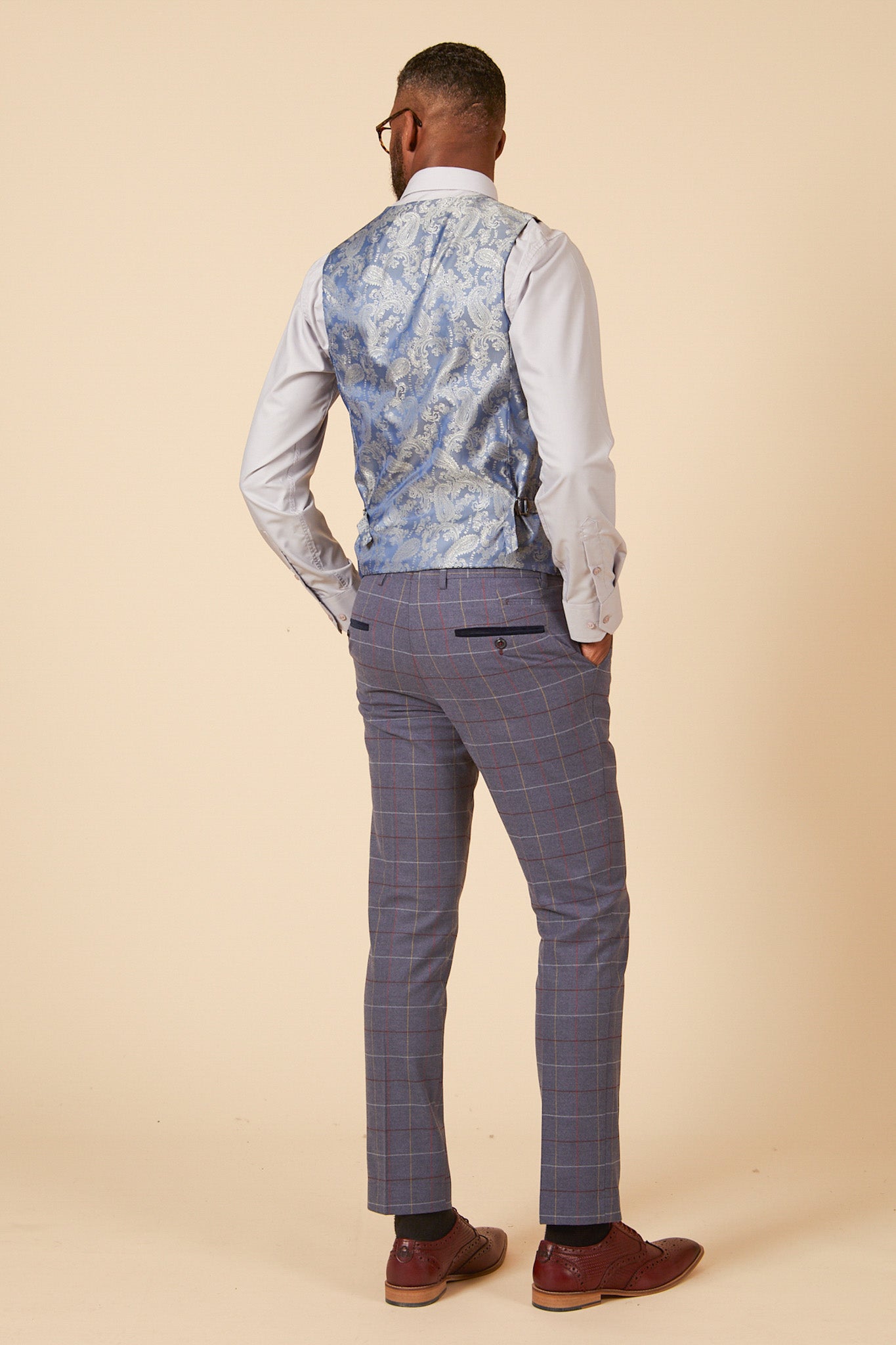 Drake Sky Blue Check Waistcoat for Men - Stylish Formal Vest for Weddings, Parties & Business Events