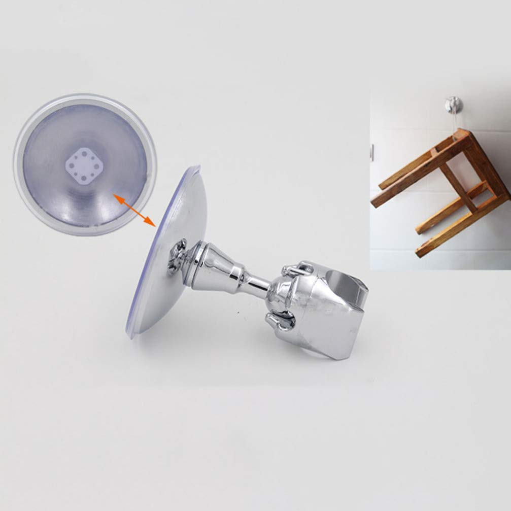 TOPBATHY Adjustable Shower Arm Mount with Vacuum Suction Cup - Reusable Shower Head Holder Bracket for Bathroom, Home & Hotel Use (Silver) | Perfect for Handheld Showerheads & Space-Saving Bathroom Organization