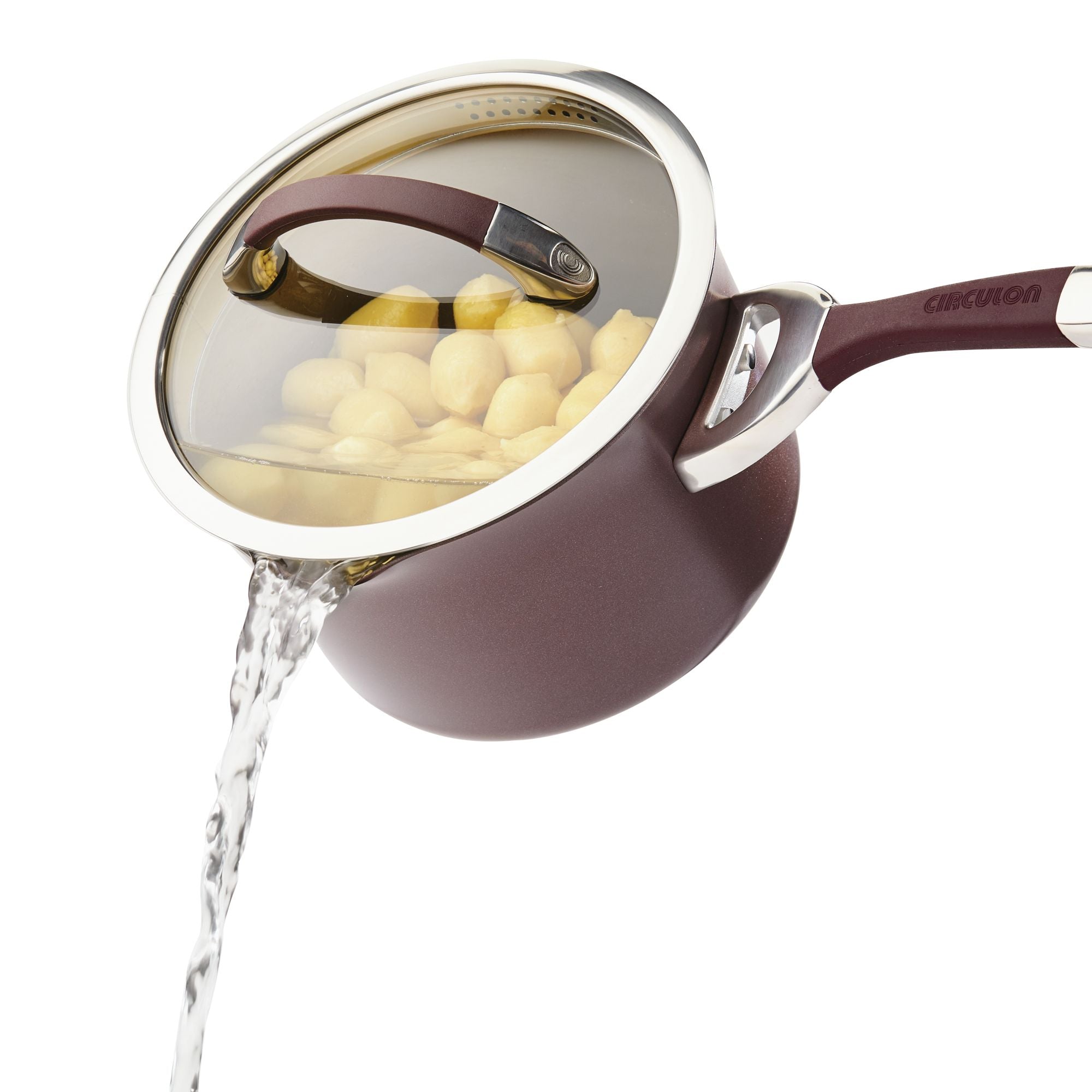3.5 Quart Nonstick Straining Saucepan with Lid - Pasta & Soup Pot for Easy Cooking & Draining - Perfect for Pasta, Soups, and Stews - Ideal for Home Kitchen & Camping