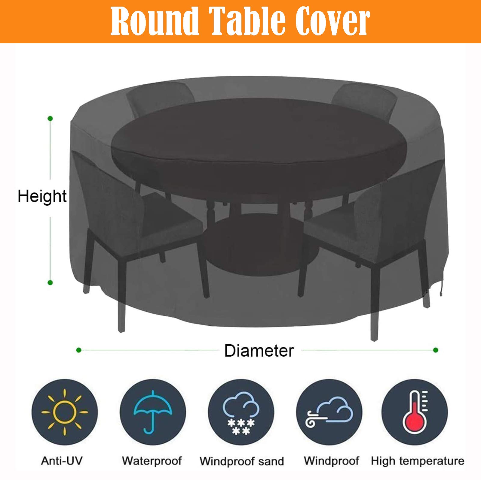 Waterproof Round Garden Furniture Covers 41