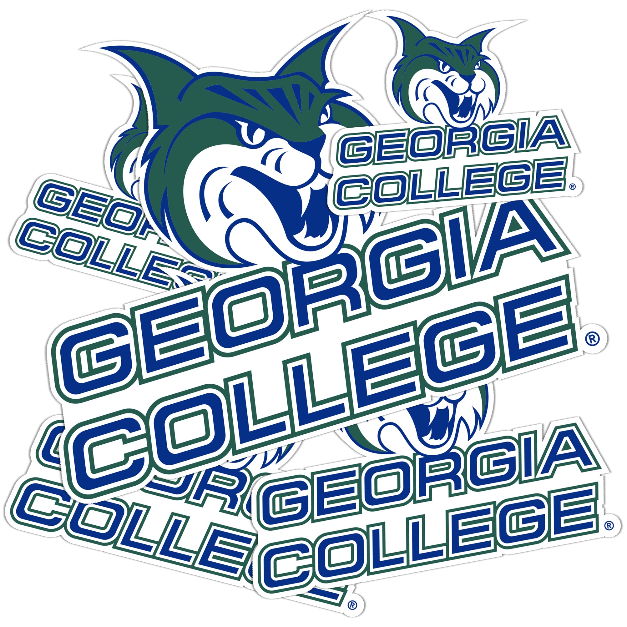 Georgia College Bobcats GC Desert Cactus Vinyl Decal Stickers - 13.43x10.94 Inch Sheet for Laptop, Water Bottle, Car, Scrapbook - Perfect for School Spirit, College Pride & Fan Gifts (Type 3-1)