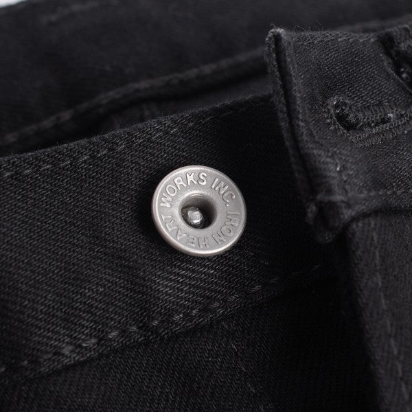Iron Heart IH-555s 14oz Selvedge Denim Jeans - Super Slim Cut in Black (142 BB) | Premium Raw Denim for Men | Perfect for Urban Wear & Motorcycle Riding