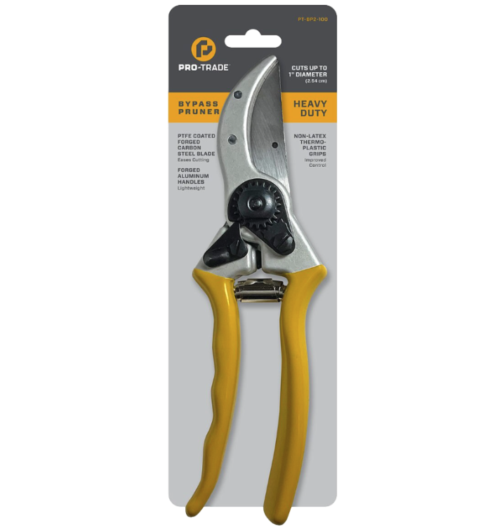 Pro Trade PT BP1 100 Bypass Pruner with Steel Handle - Professional Gardening Shears for Trimming Trees, Shrubs, and Plants - Perfect for Landscaping, Pruning, and Horticulture Work