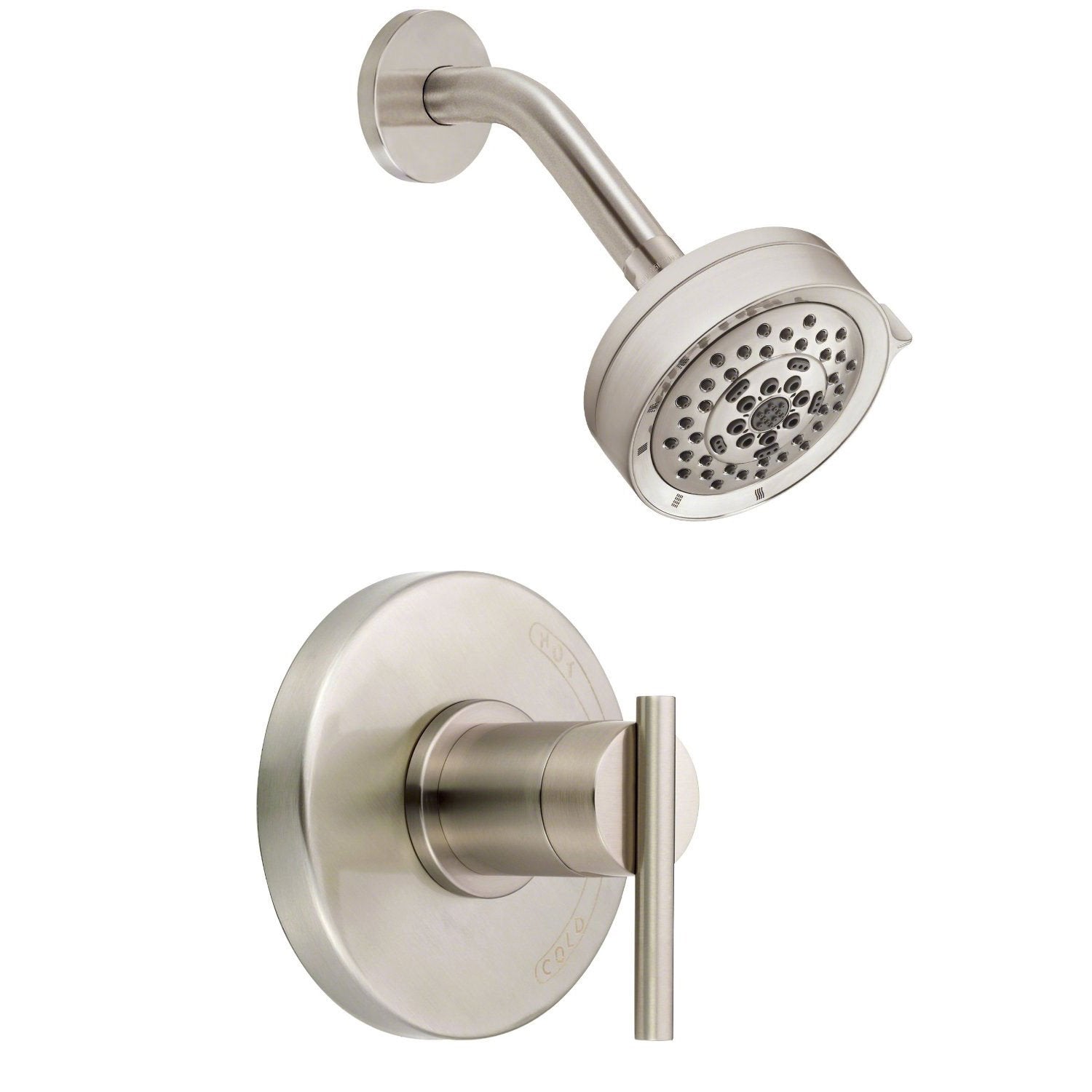 Danze Parma Modern Brushed Nickel Single Handle Shower Faucet with Rough-in Valve - Sleek Bathroom Fixture for Contemporary Showers & Spa-Like Experience
