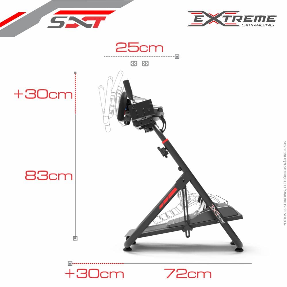 Extreme Sim Racing Wheel Stand Cockpit SXT V2 - Heavy Duty Foldable Racing Simulator Stand for Logitech G25/G27/G29/G920, Thrustmaster & Fanatec Wheels | Perfect for Home Gaming, Professional Esports & Racing Enthusiasts