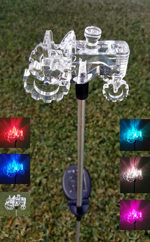 Solar Powered Garden Stake Lights - 2 Pack Color Changing & White LED Landscape Path Lights for Yard, Lawn, Walkway | Waterproof Outdoor Decoration for Patio, Garden, Driveway