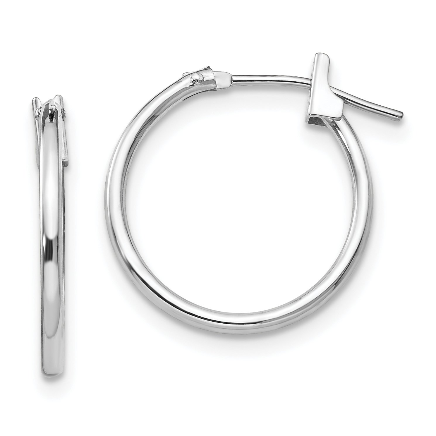 14K White Gold Madi K 1.25mm Hoop Earrings - 15mm Diameter Dainty Everyday Earrings for Women, Perfect for Work, Date Night & Special Occasions