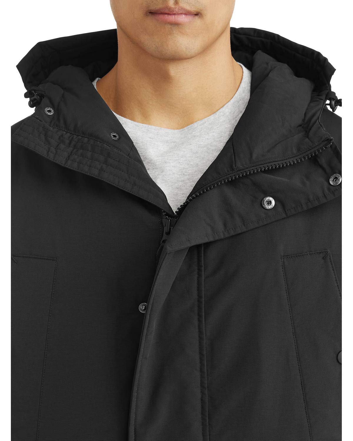 WeSC Men's All-Weather Padded Parka Jacket - Large (Size 5) Black - Waterproof Winter Coat for Outdoor Activities & Urban Commuting