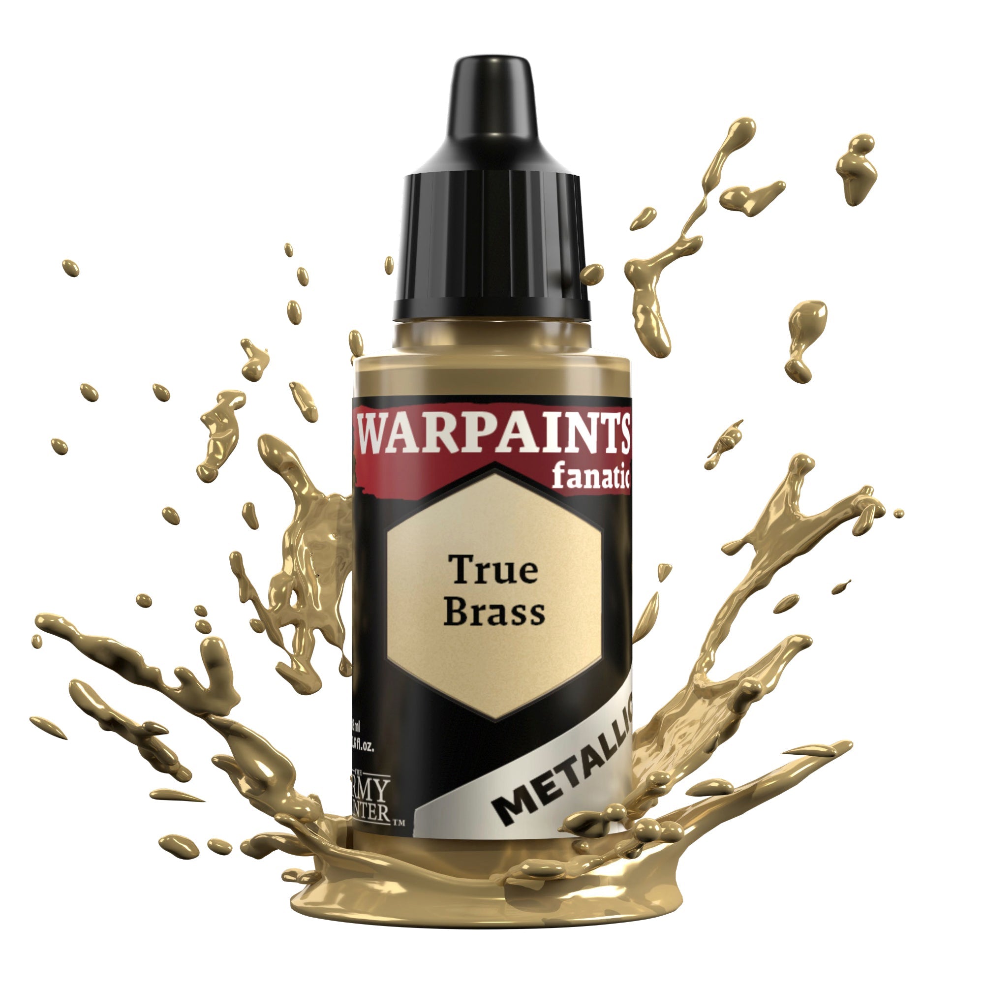 Warpaints Fanatic Metallic True Brass Paint - Premium Metallic Acrylic Paint for Miniatures, Models & Cosplay - Perfect for Warhammer, D&D and Fantasy Art Projects