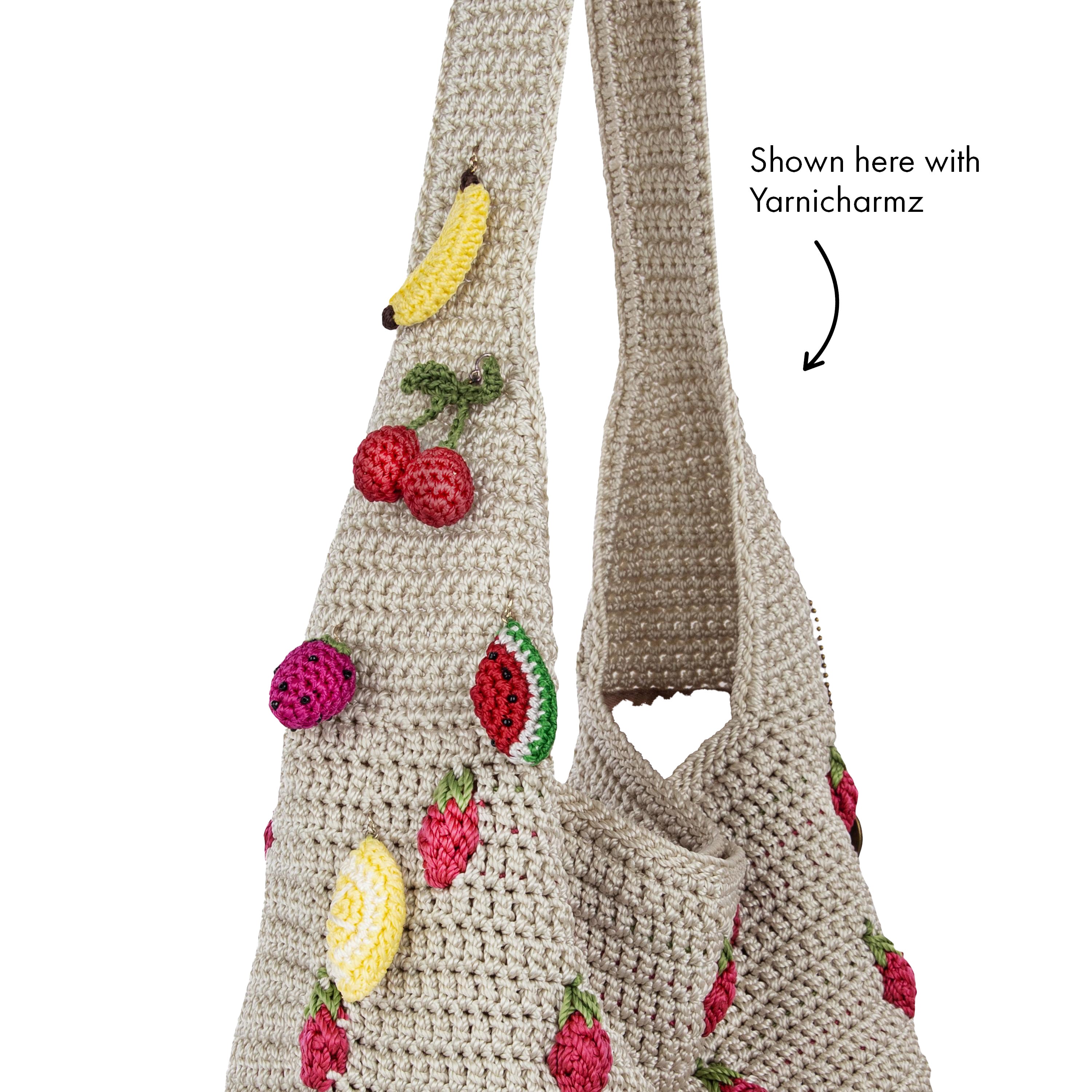 Handmade Crochet Strawberry Hobo Bag - Natural Strawberry Design, Boho Chic Crossbody Purse for Women - Perfect for Summer Outings, Beach Trips, and Casual Fashion