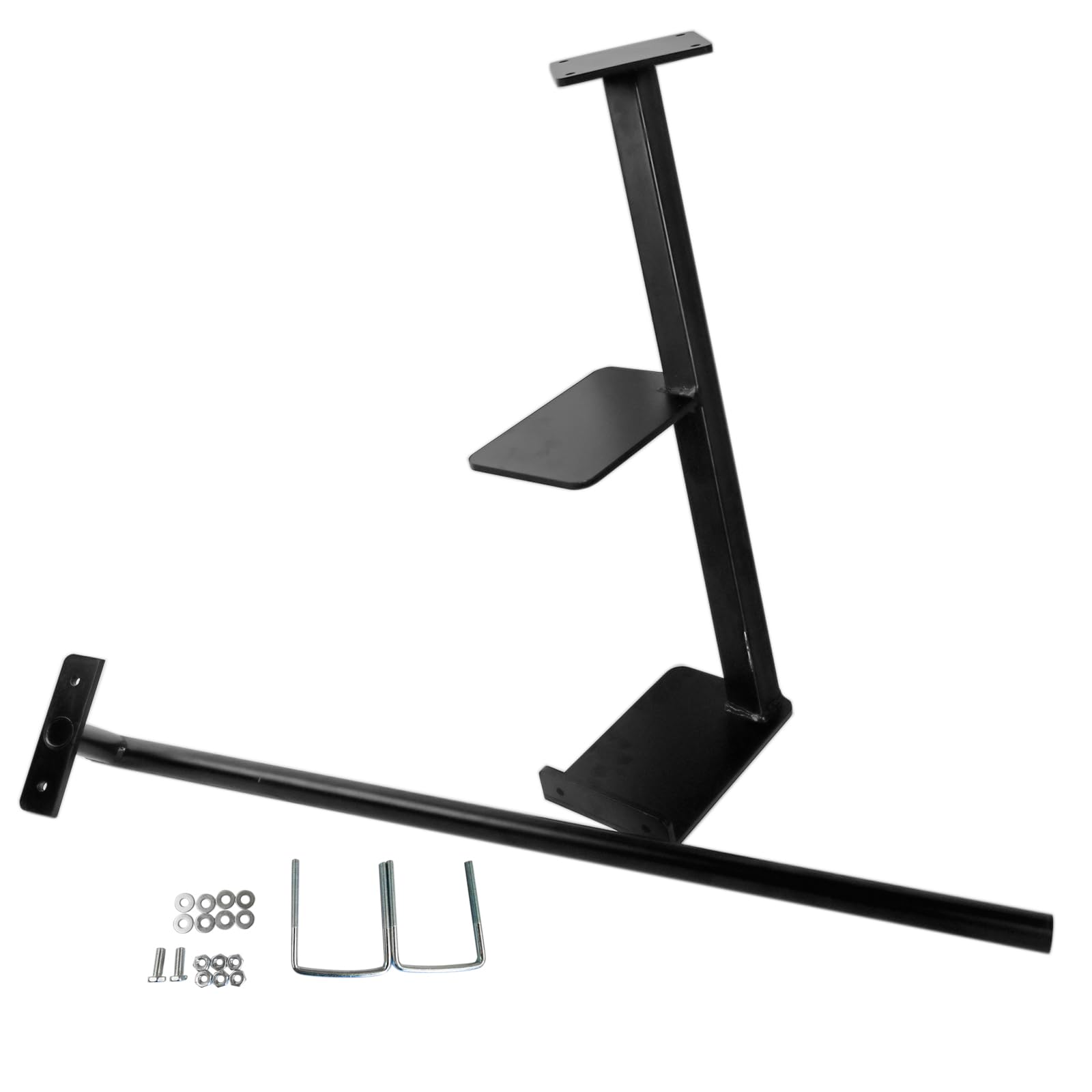 Universal 2-Step Boat Trailer Ladder w/Anti-Slip & Safety Handle - for Bass Boats & Trailers - Easy Boarding Access