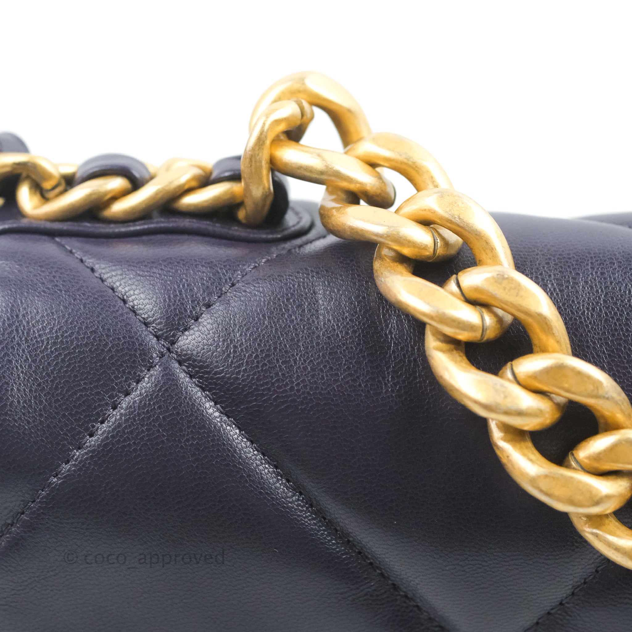 Chanel 19 Medium Flap Bag in Dark Purple with Mixed Hardware - Luxury Designer Handbag for Women, Perfect for Date Night & Special Occasions