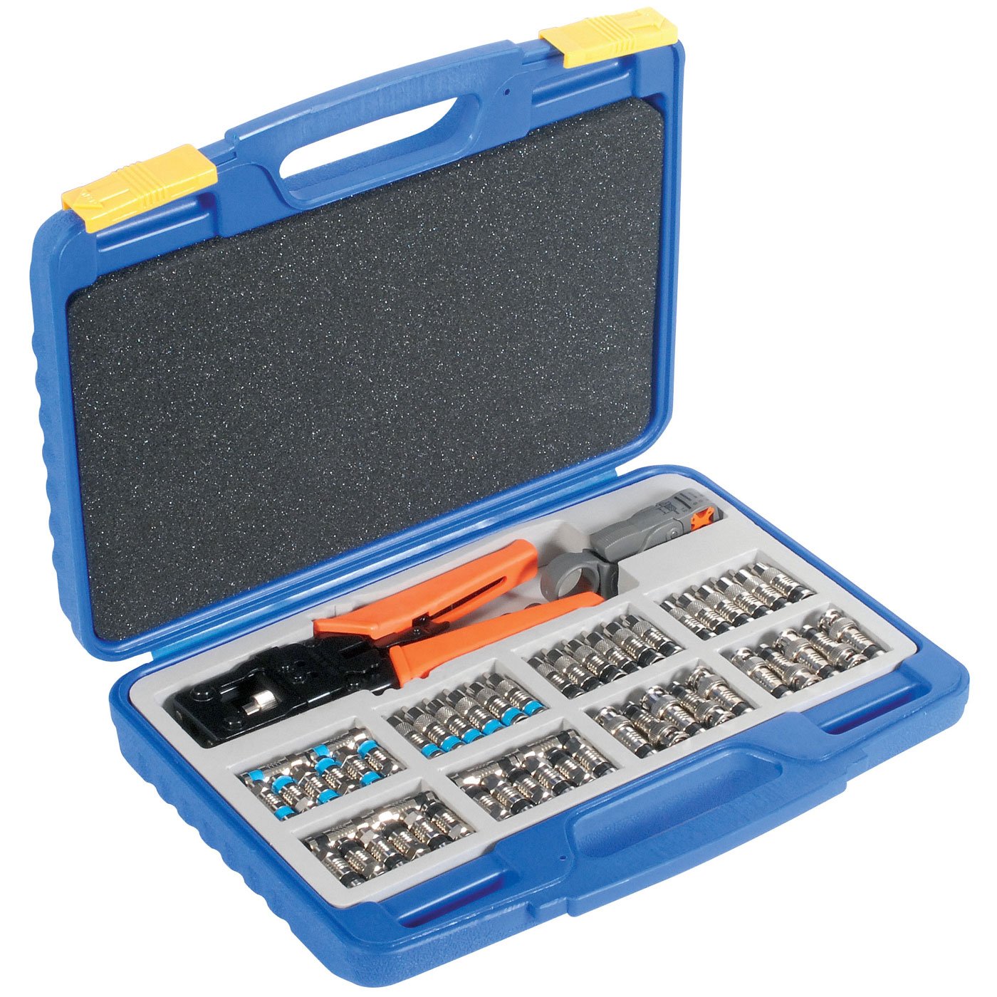 Parts Express Compression Tool Kit with Case - Professional Audio Cable Repair & Installation Set for Home Studio, Live Sound & DIY Projects