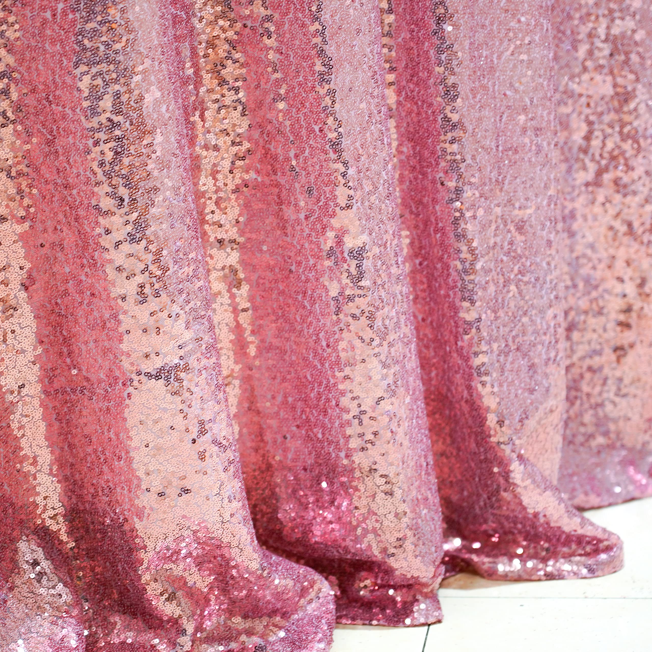 Sparkly Rose Pink Sequin Tablecloth 108
